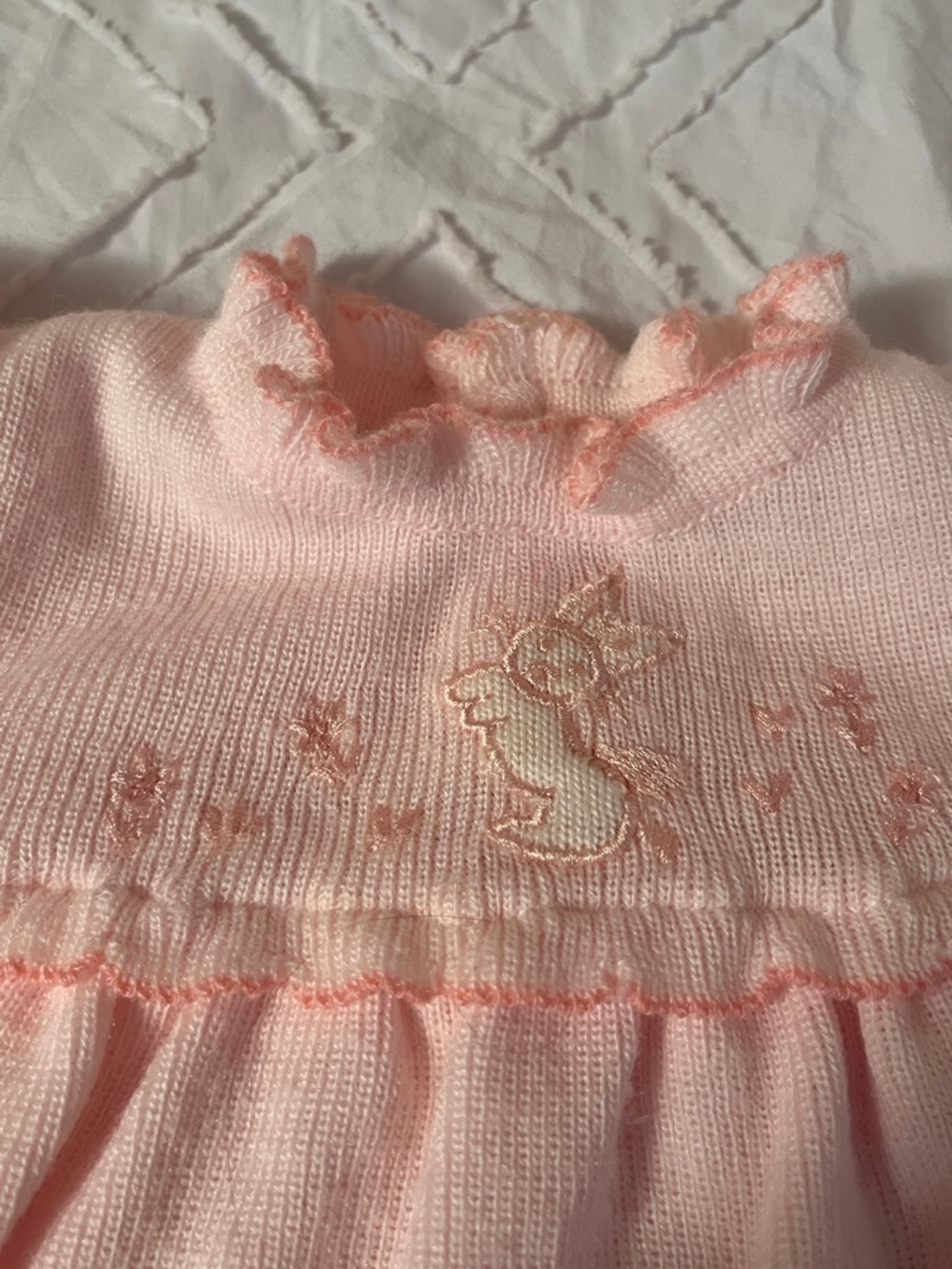 Vintage Pink Knit Baby Dress - Picture 4 of 5
